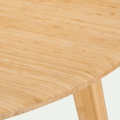 Table ronde en bambou massif - bois clair (6 places)