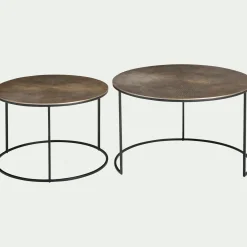 Tables basses gigognes en métal - doré