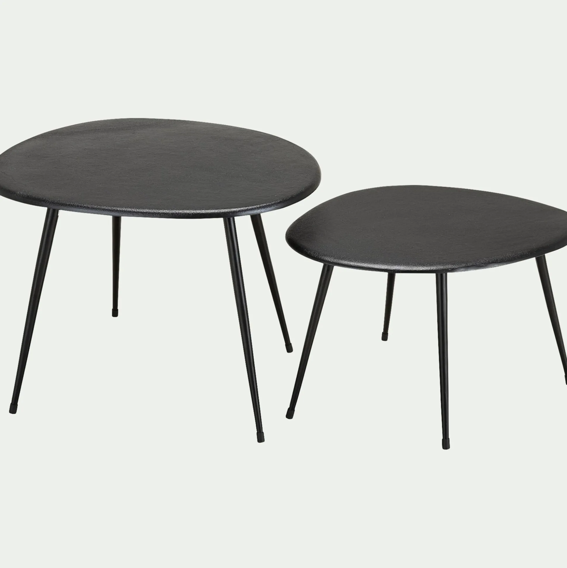 Tables gigognes en fonte d'aluminium - noir