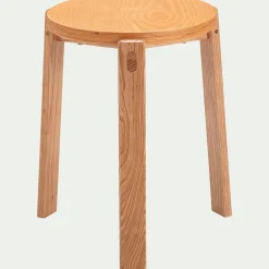 Tabouret bas en bois de frêne H45cm - naturel