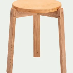 Tabouret bas en bois de frêne H45cm - naturel