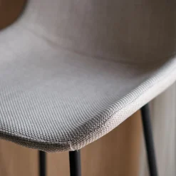 Tabouret haut de repas en tissu H75cm - gris