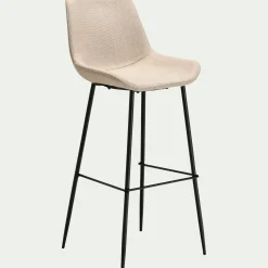 Tabouret haut de repas en tissu H75cm - gris