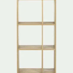 Étagère 6 cases en chêne - bois clair