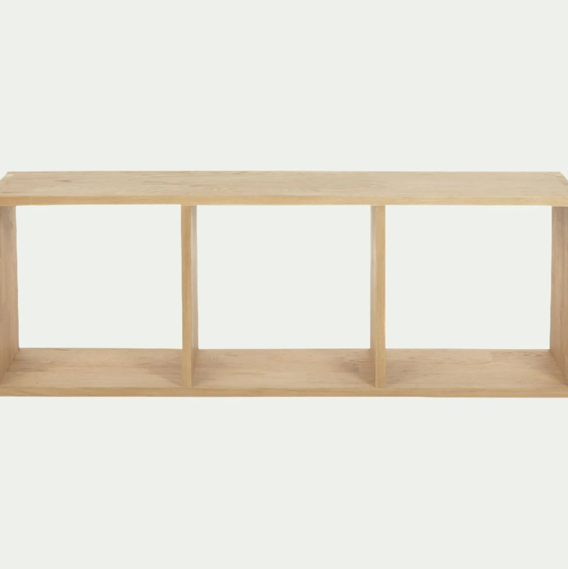 Étagère 3 cases en chêne - bois clair