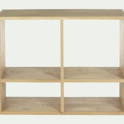 Étagère 4 cases en chêne - bois clair