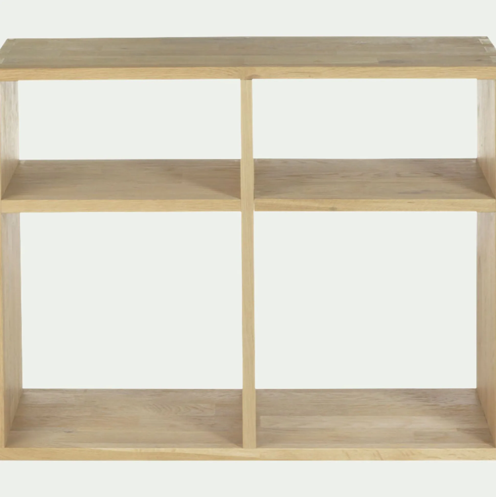 Étagère 4 cases en chêne - bois clair