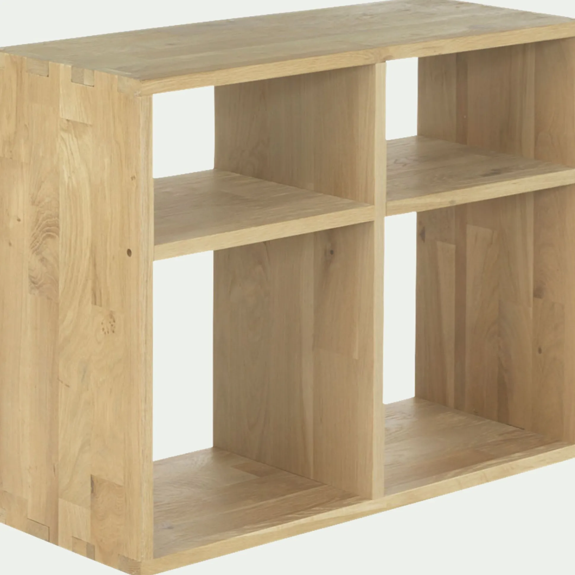 Étagère 4 cases en chêne - bois clair