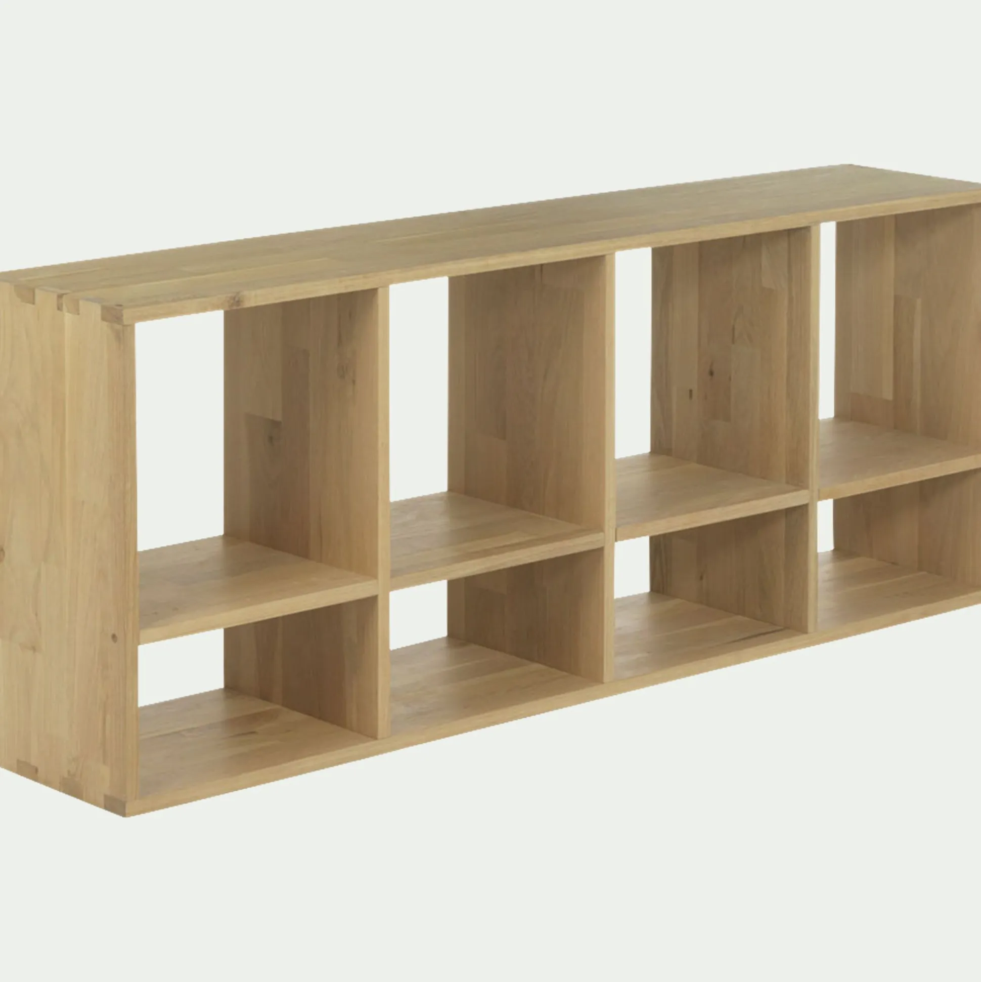 Étagère 8 cases en chêne lamellé - bois clair