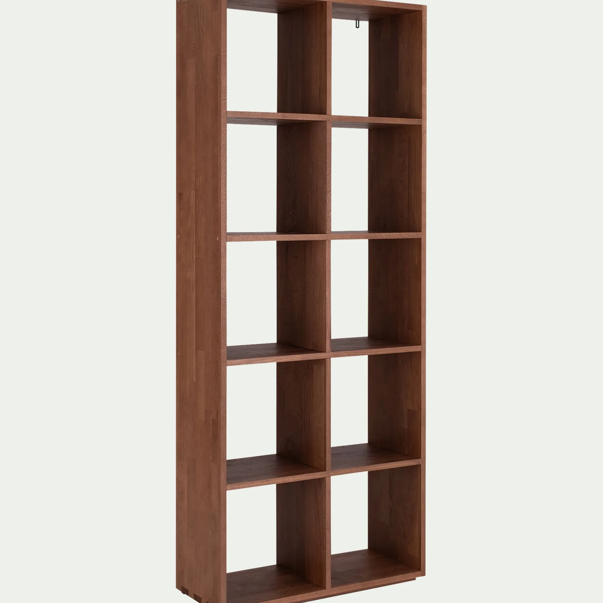 Étagère 10 niches en chêne massif - bois foncé