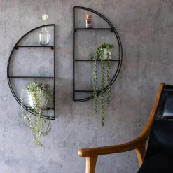 Étagère déco en métal D60cm - noir