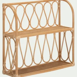 Étagère murale décorative 2 tablettes en rotin - naturel L60xH55cm