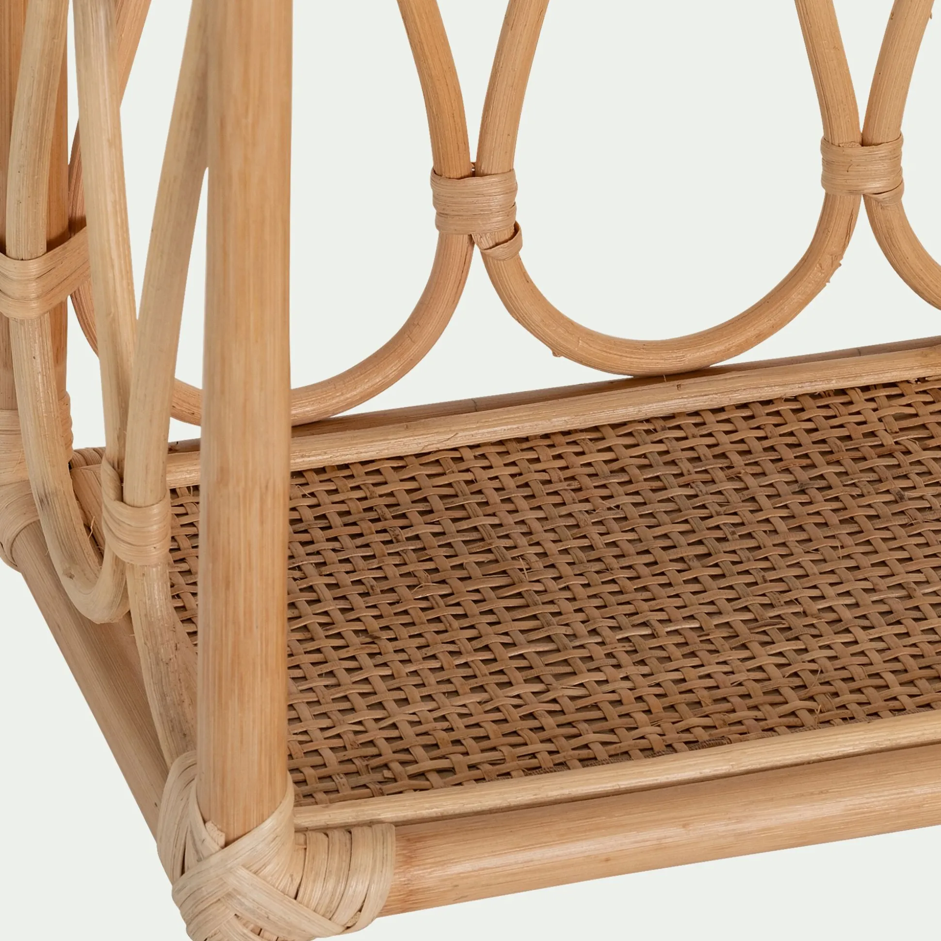 Étagère murale décorative 2 tablettes en rotin - naturel L60xH55cm