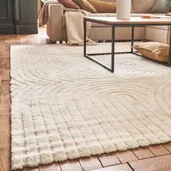 Tapis à motifs circulaires 160x230cm - blanc écru