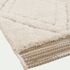 Tapis à poils longs style berbère 160x230cm - blanc