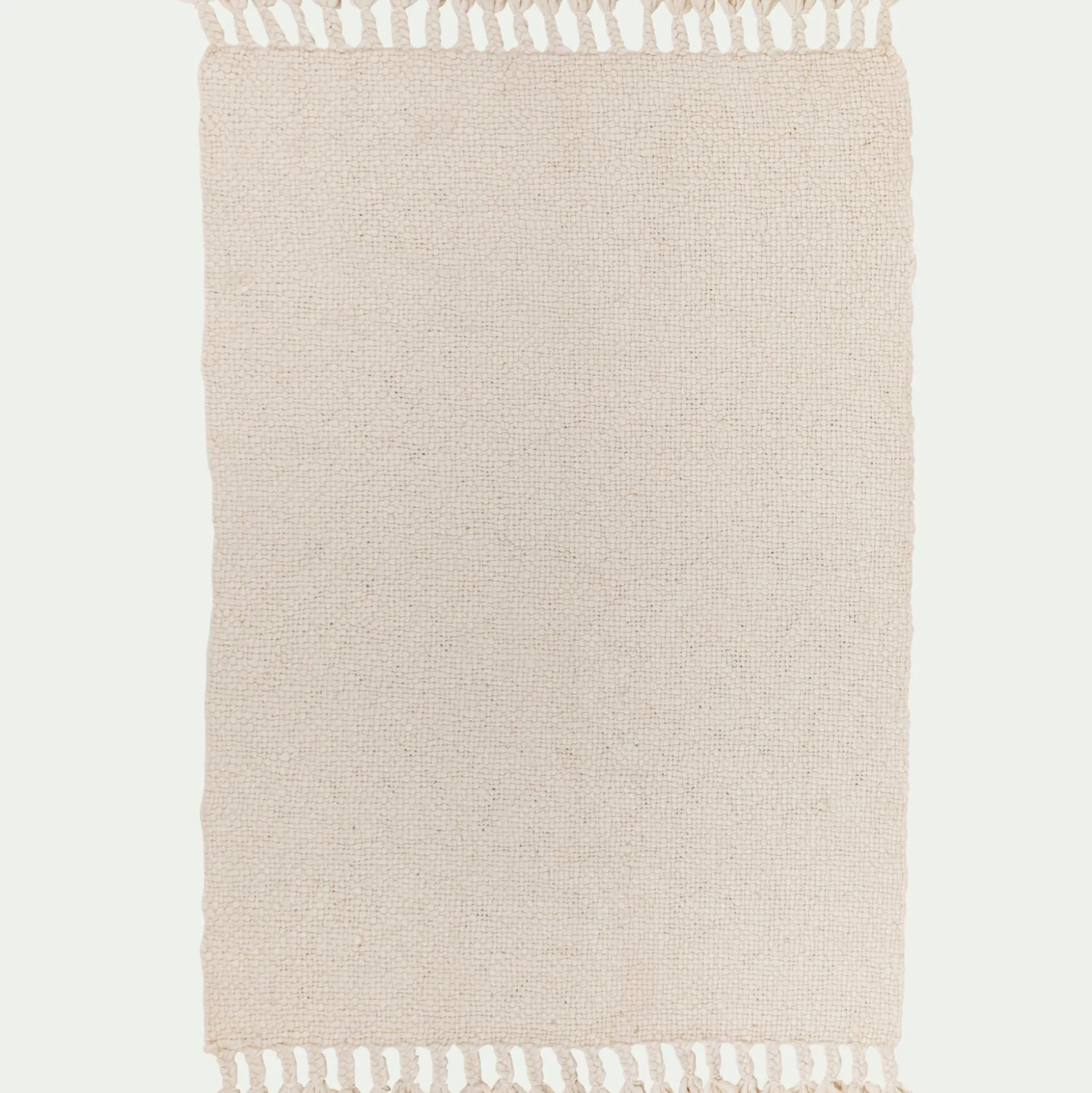 Tapis à pompons en laine 120x170cm - beige