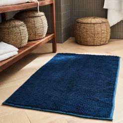 Tapis de bain antidérapant 50x80cm - bleu figuerolles