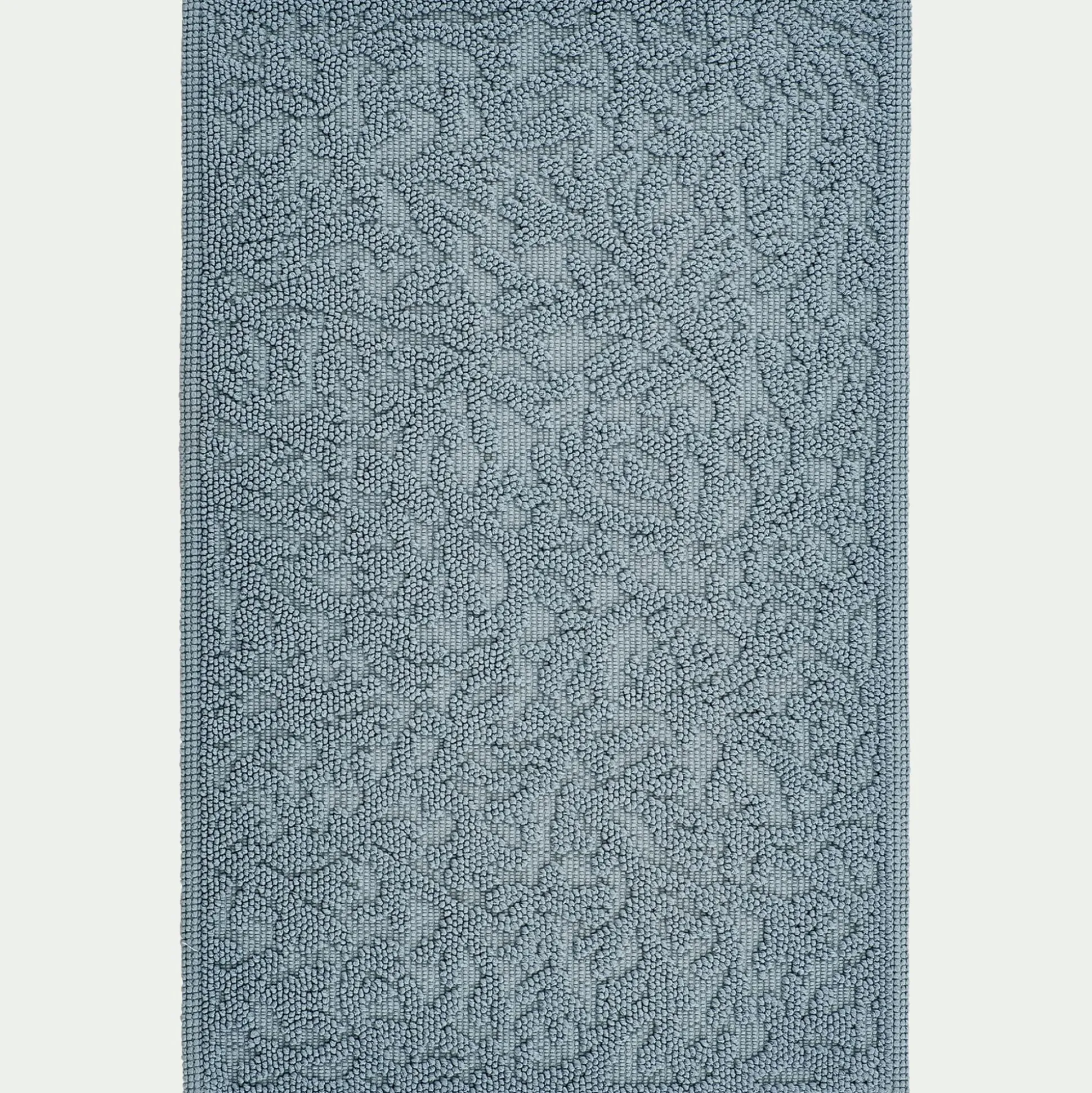 Tapis de bain en coton jacquard 50x80cm - bleu calaluna