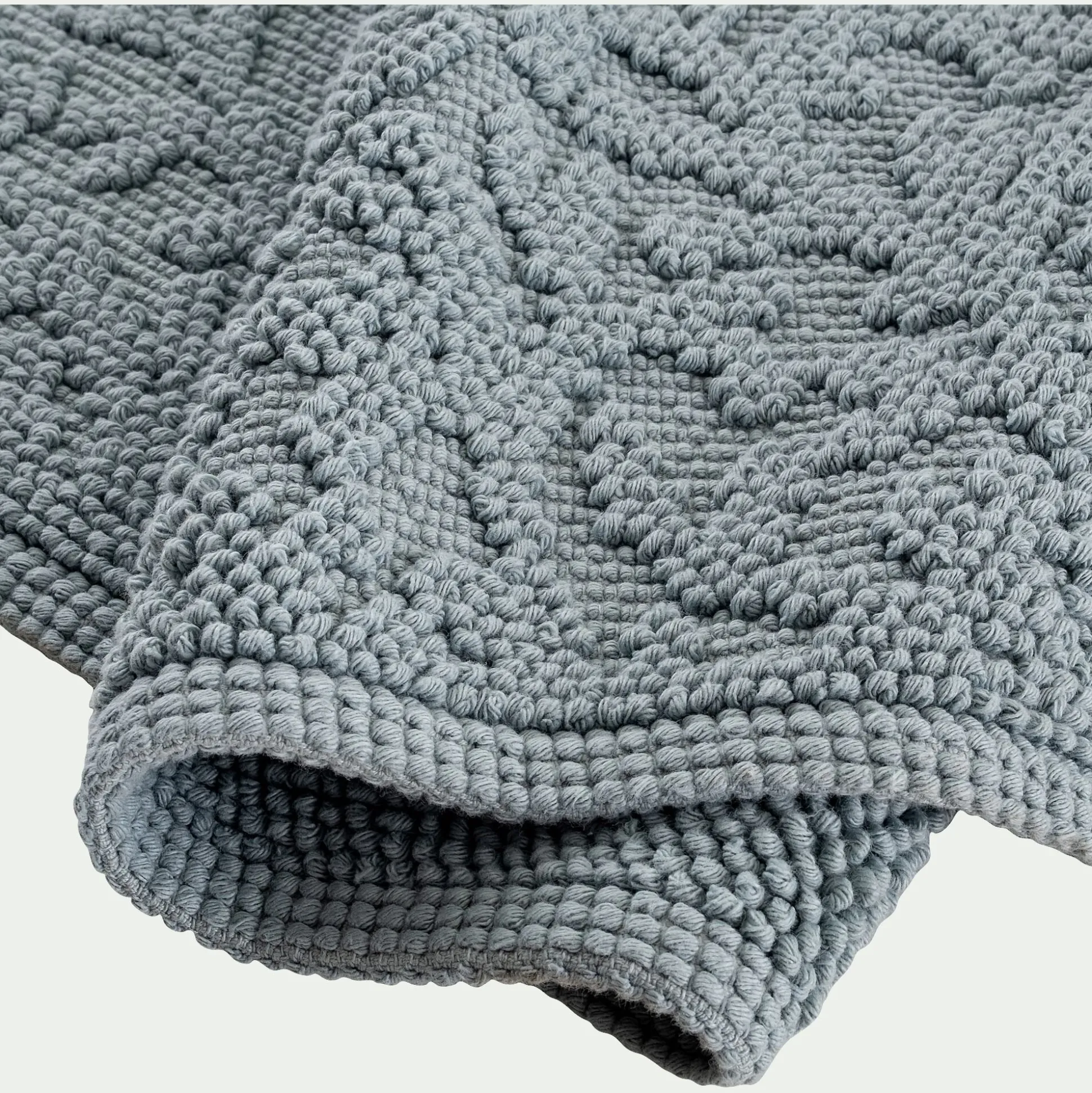 Tapis de bain en coton jacquard 50x80cm - bleu calaluna