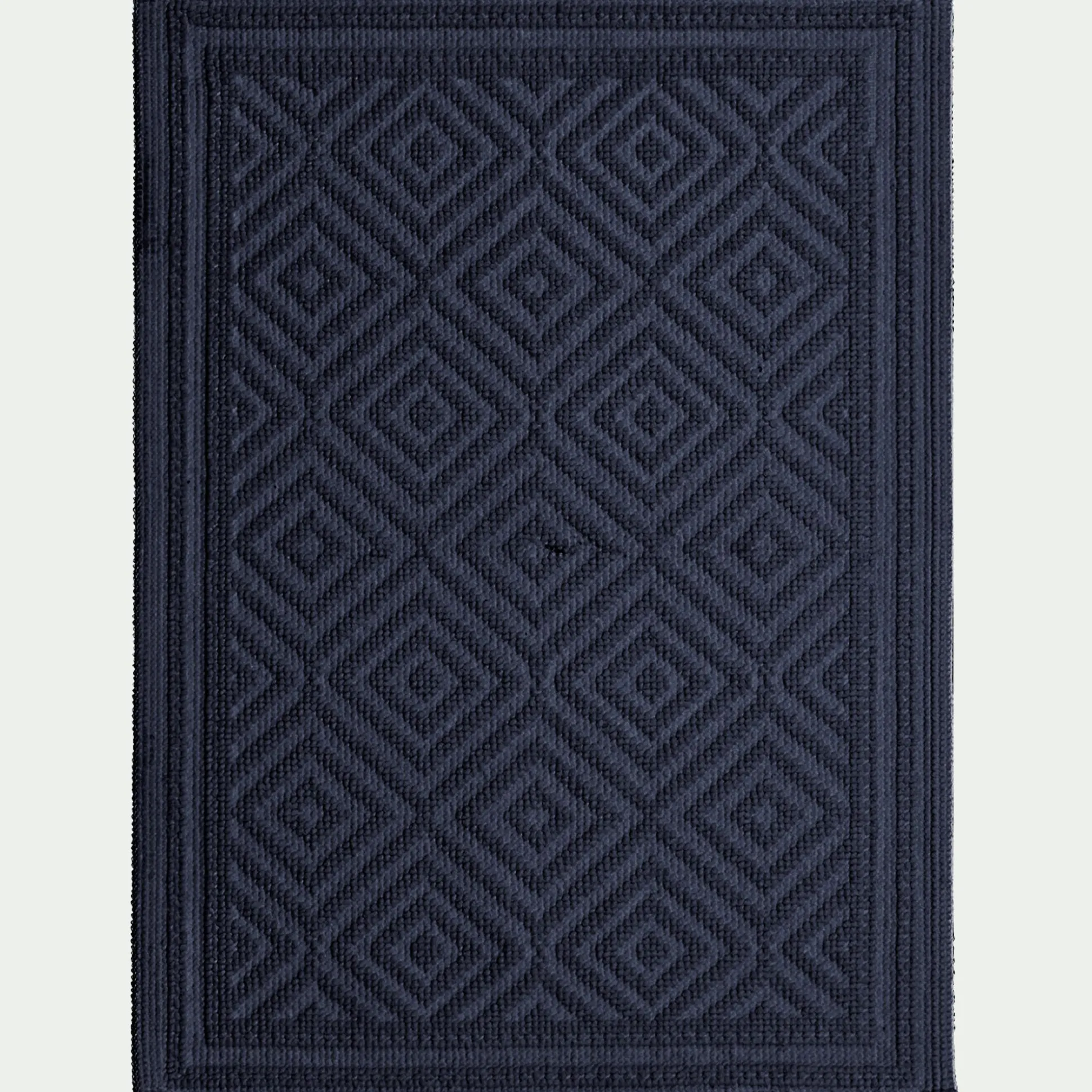Tapis de bain en coton jacquard - bleu calabrun 50x70cm