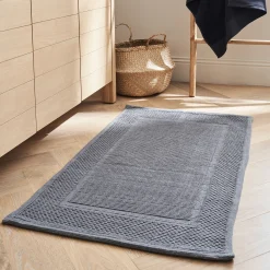 Tapis de bain jacquard en coton 60x100cm - gris restanque