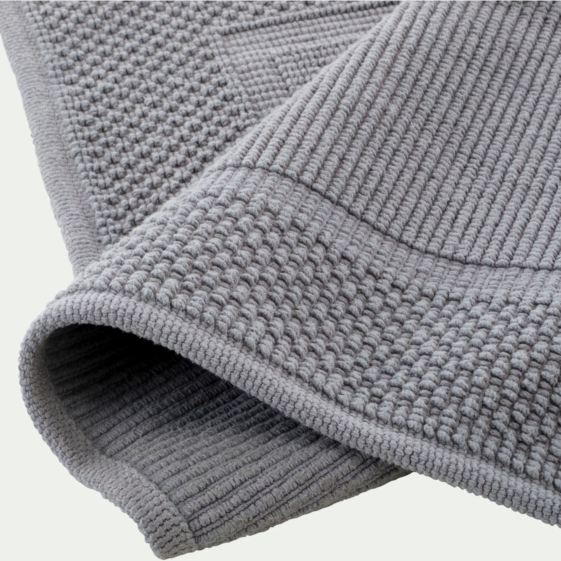 Tapis de bain jacquard en coton 60x100cm - gris restanque