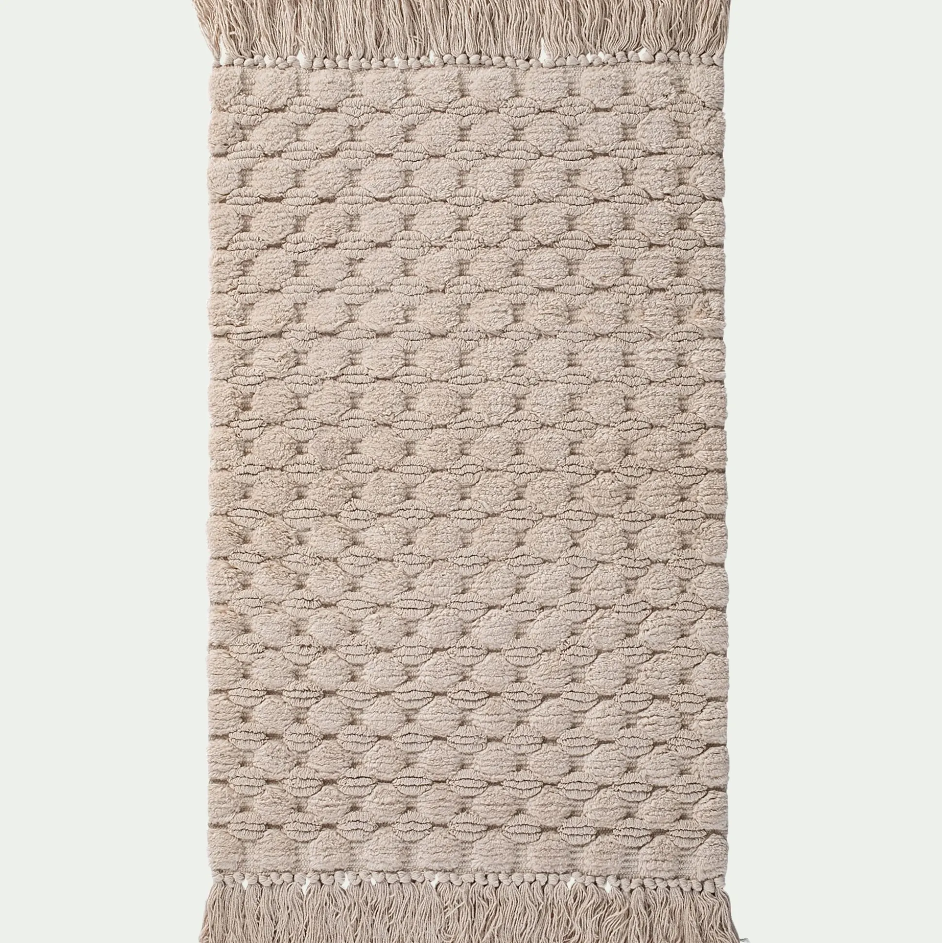 Tapis de bain point bulle en coton 50x80cm - beige
