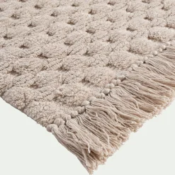 Tapis de bain point bulle en coton 50x80cm - beige