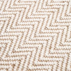 Tapis de couloir et laine et jute - blanc 60x200cm