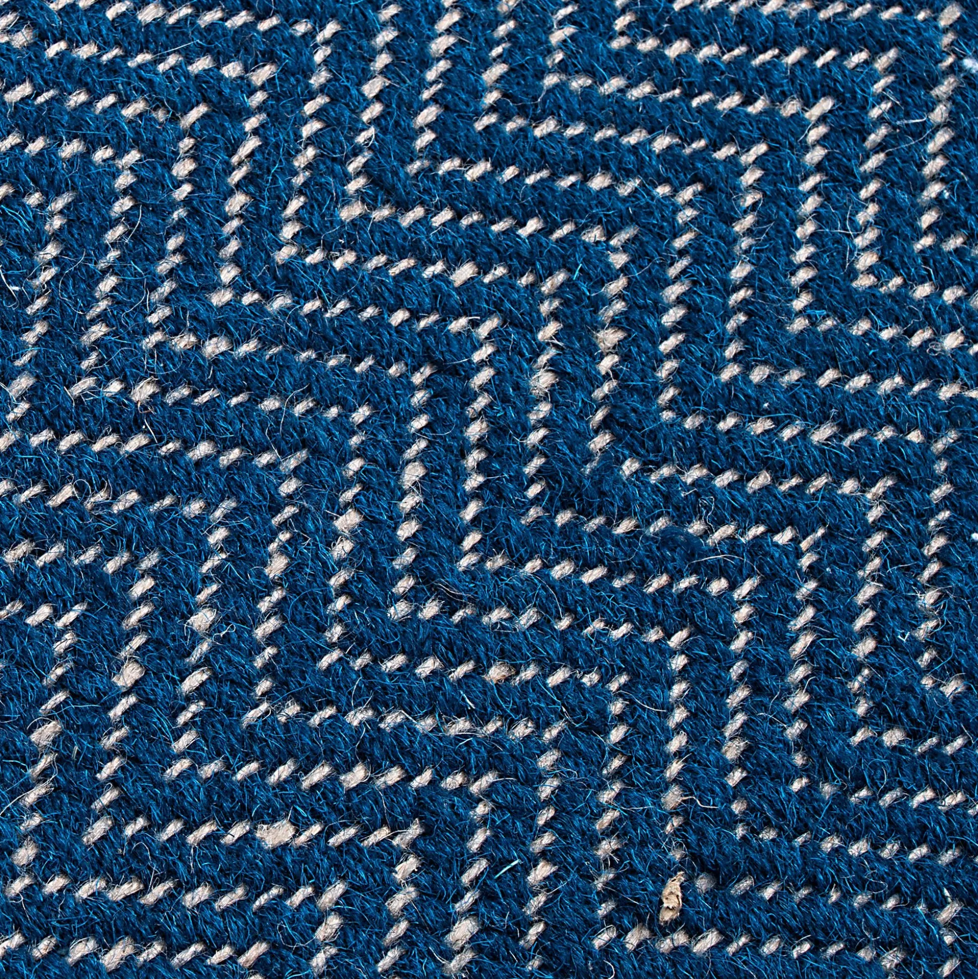Tapis de couloir et laine et jute - bleu figuerolles 60x200cm