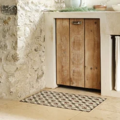 Tapis de cuisine anti-dérapant en vinyle - beige 50x80cm