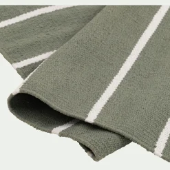 Tapis en coton à rayure 50x80cm - vert