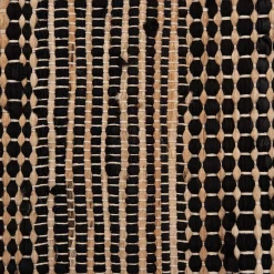 Tapis en coton recyclé et jute - noir 110x60cm