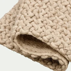 Tapis en laine et coton - beige 60x90cm