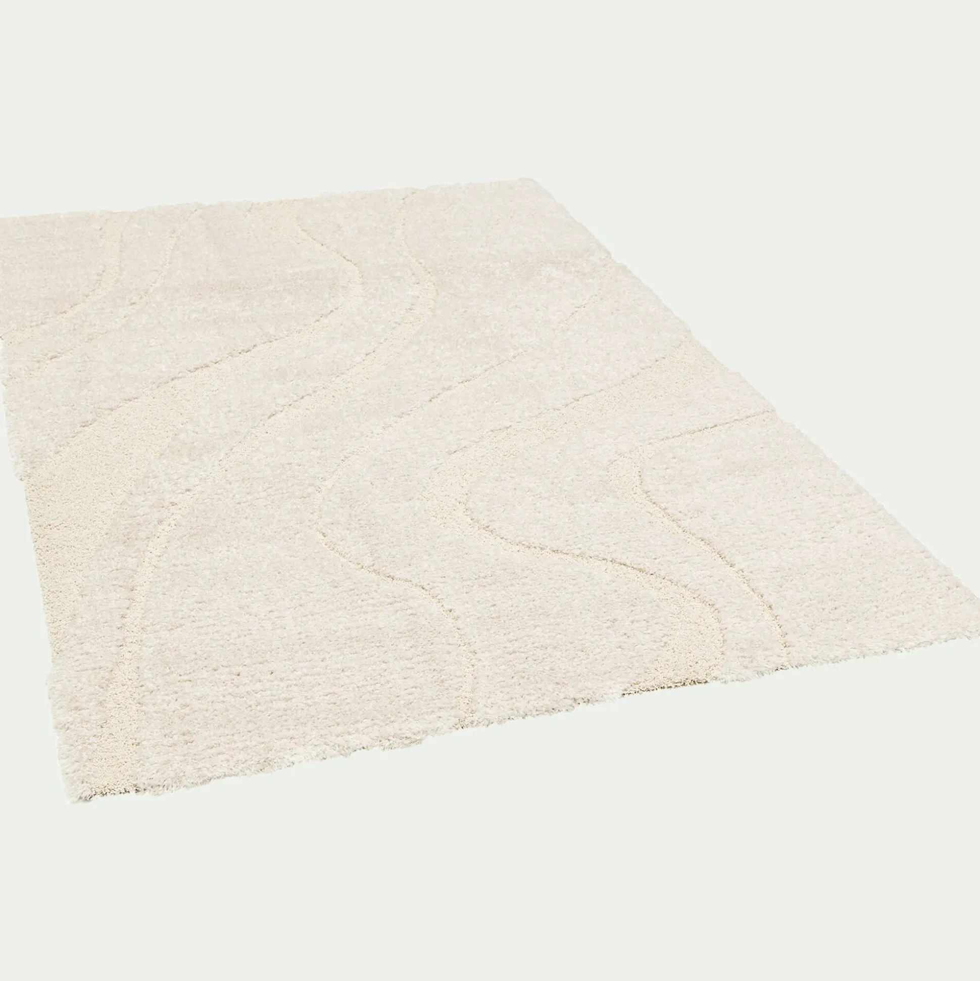 Tapis en tissu recyclé à motif 160x230cm - beige