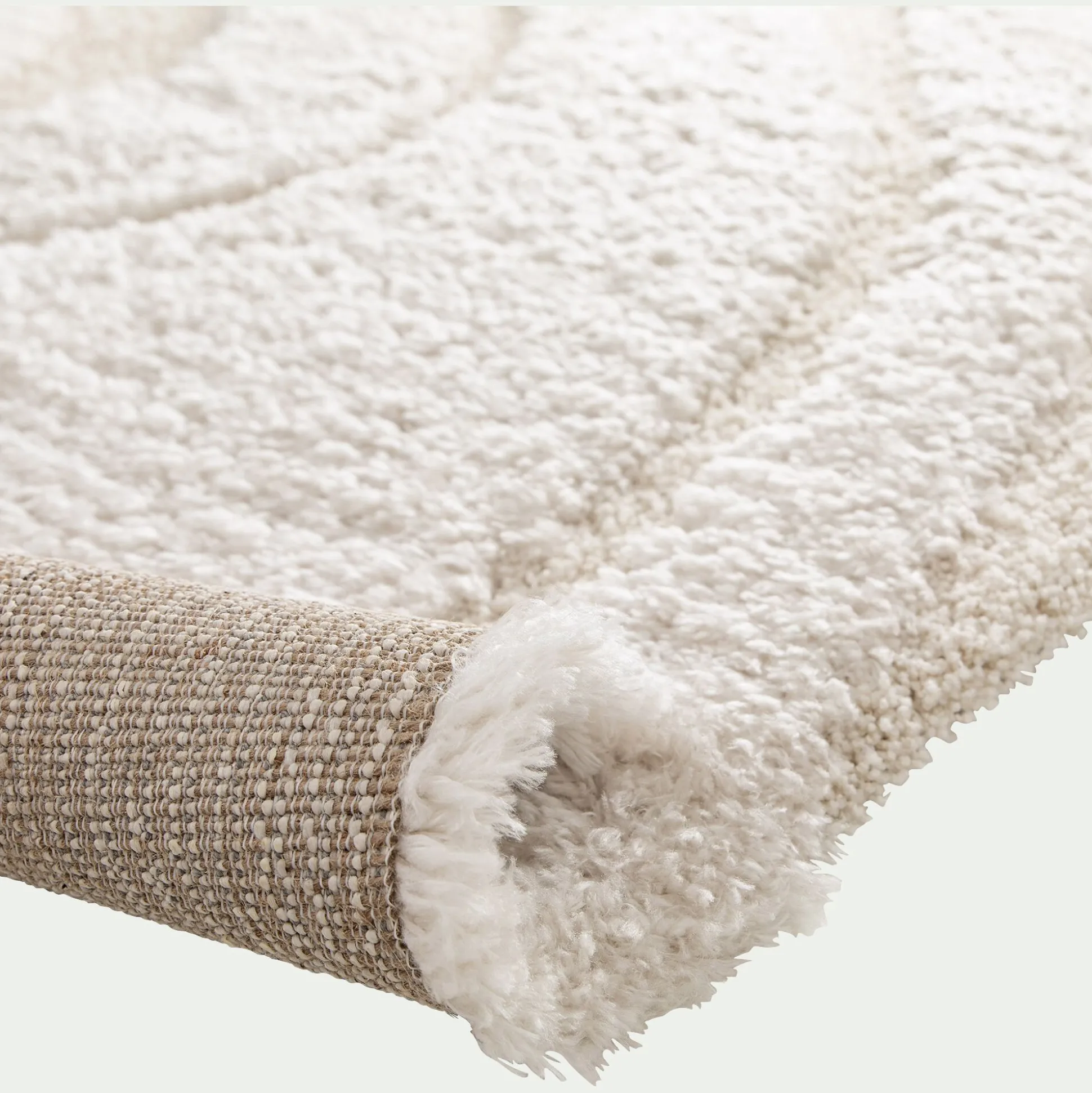 Tapis en tissu recyclé à motif 160x230cm - beige