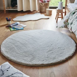 Tapis imitation fourrure - beige D120cm