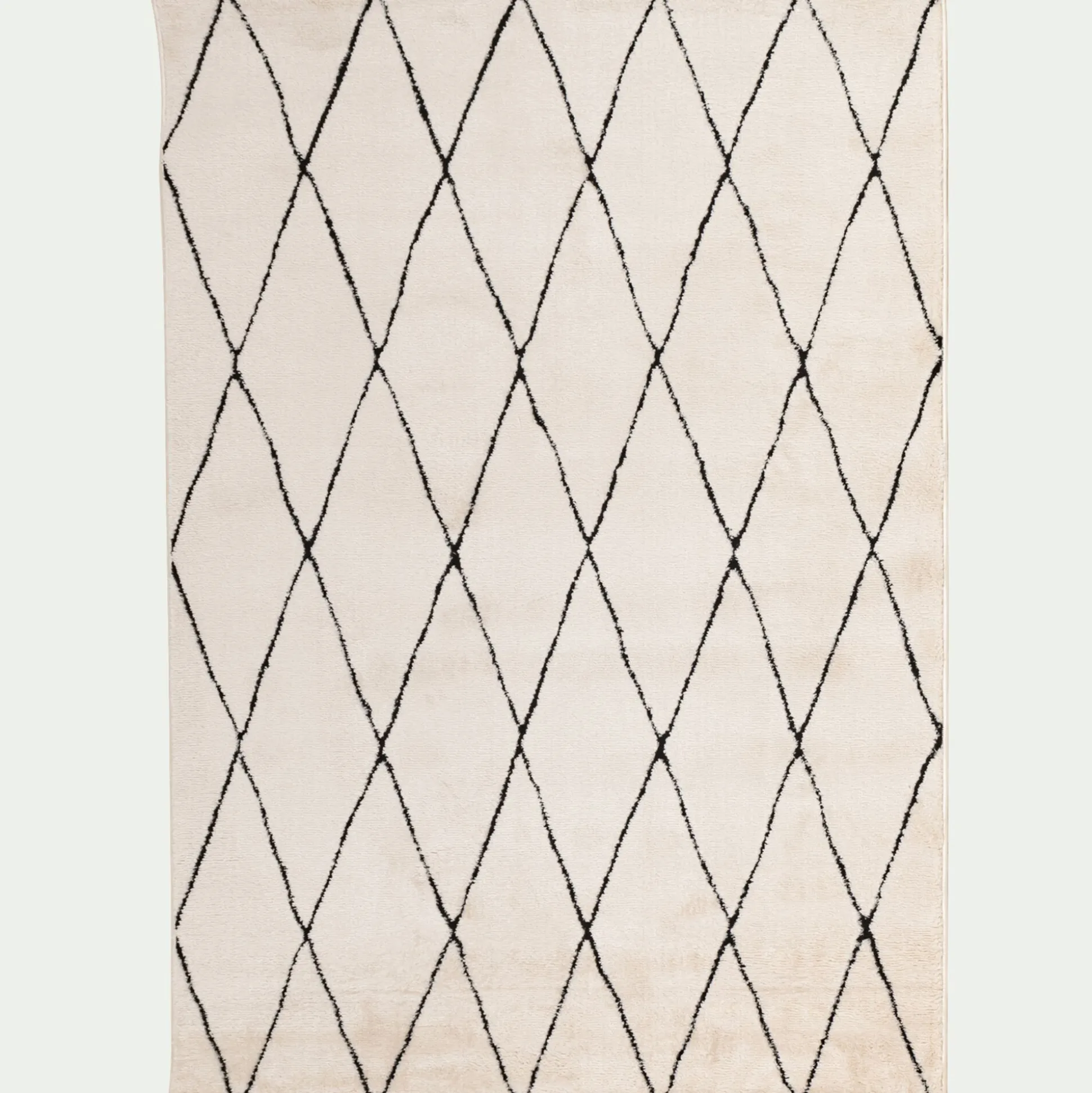 Tapis inspiration berbère à motifs losange 160x230cm - blanc écru