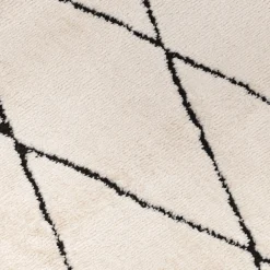 Tapis inspiration berbère à motifs losange 160x230cm - blanc écru