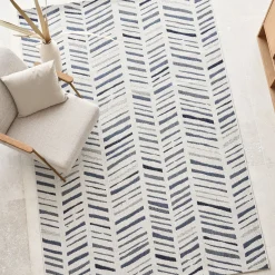 Tapis intérieur et extérieur à motifs graphiques 200x290cm - blanc