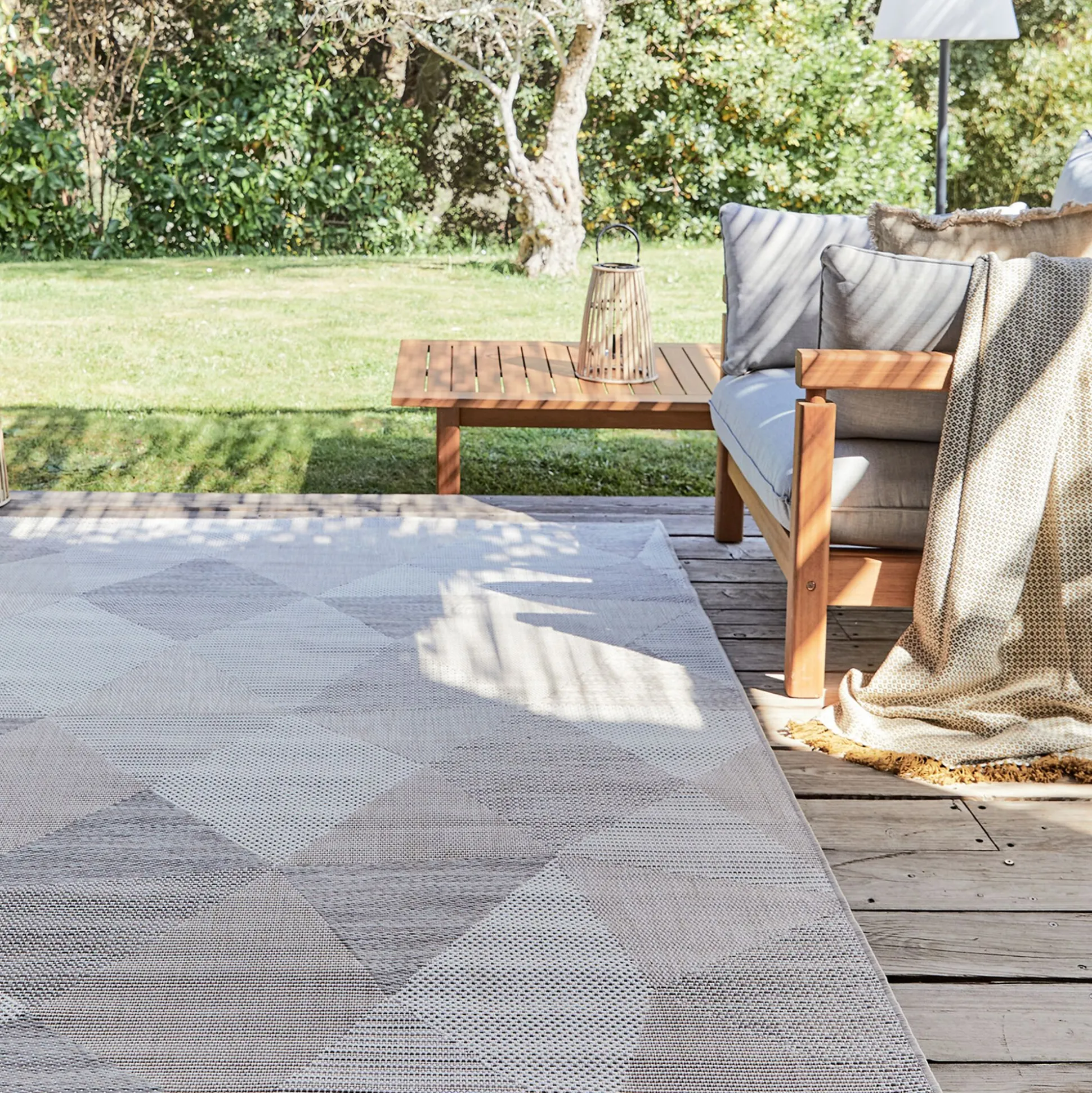 Tapis intérieur et extérieur à motifs 200x290cm - beige