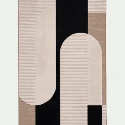 Tapis intérieur et extérieur à motifs géométriques - beige 120x170cm