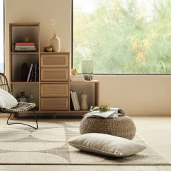 Tapis intérieur extérieur à motif géométrique 160x230cm - naturel