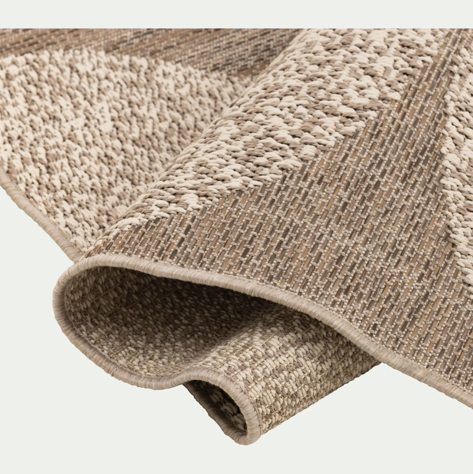 Tapis intérieur extérieur à motif géométrique 160x230cm - naturel