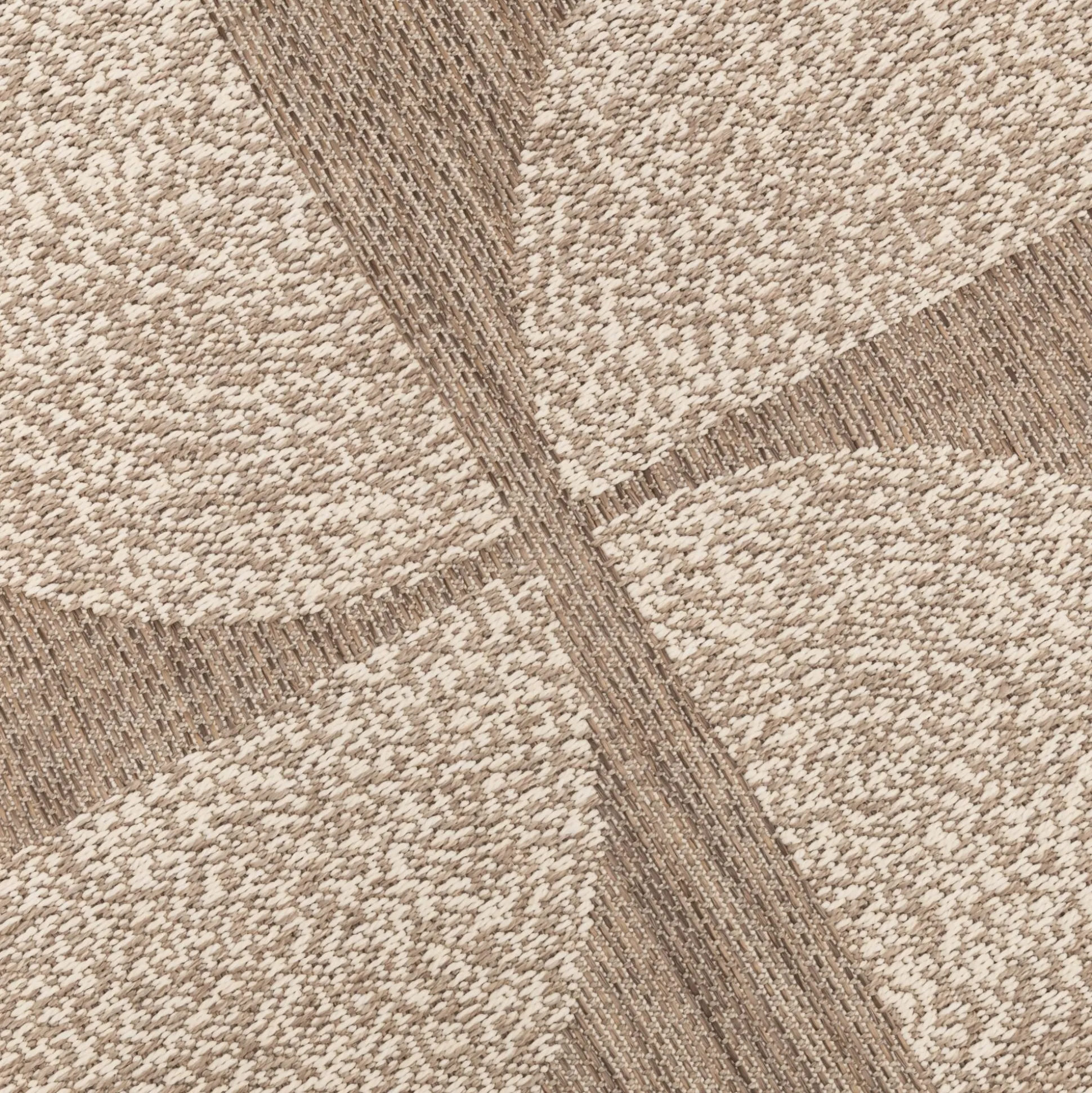 Tapis intérieur extérieur à motif géométrique 160x230cm - naturel