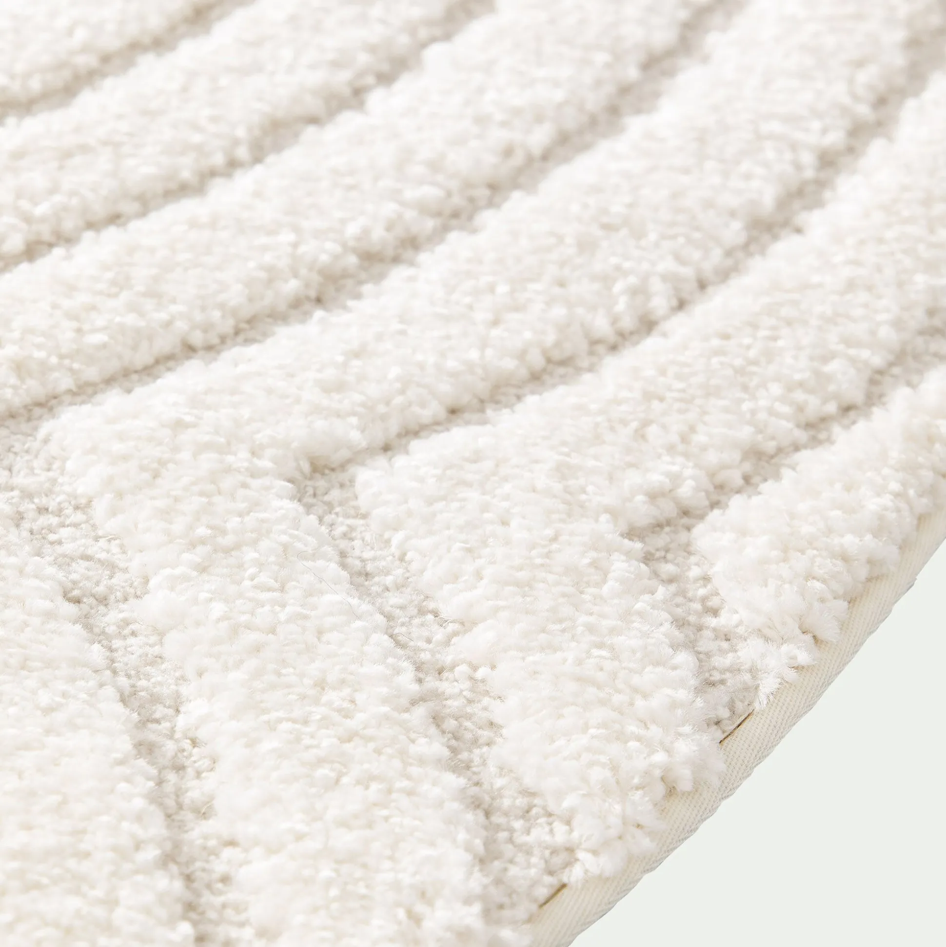 Tapis rond à motifs circulaires D120cm - blanc écru