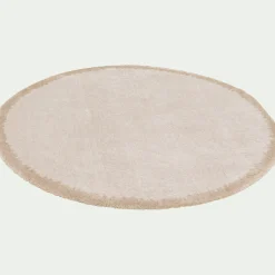 Tapis rond en polyester recyclé D160cm - beige