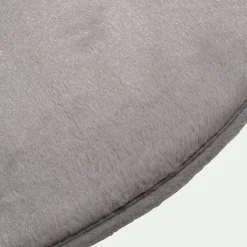 Tapis rond imitation fourrure - gris restanque D70cm