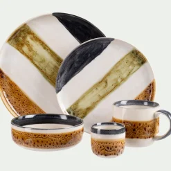 Tasse à espresso en grès peint 12cl - marron