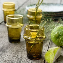 Tasse à espresso en verre recyclé 7,5cl - beige nèfle